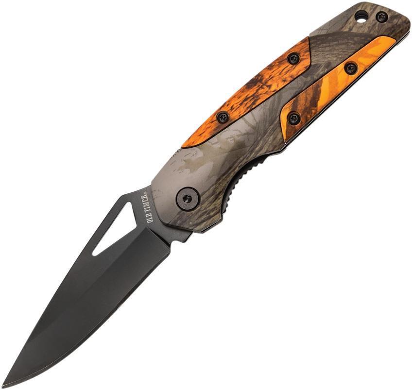 Schrade Old Timer Camo Snowblind & Orange Linerlock Black Folding