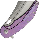 VDK Knives War Admiral Framelock Purple Tianium Folding Bohler M390 Knife 015