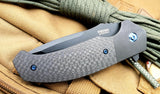 Pena Knives Mini Diesel Framelock Black Carbon Fiber Folding Knife PE13