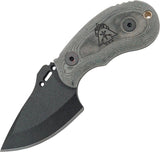 TOPS Wolf Pup Fixed Black Carbon Steel Blade Micarta Handle Knife