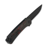 QSP Osprey Shredded Red Carbon Fiber Black blade Folding Knife 139f2