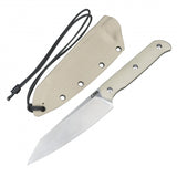 CJRB Silax Fixed Blade Knife Tan G10 Satin AR-RPM9 Stainless w/ Sheath 1921BDE