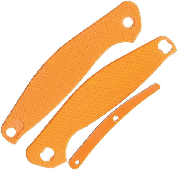 Real Steel E771 G10 Orange 2-Handle Slabs & Backspacer Knife Parts Set
