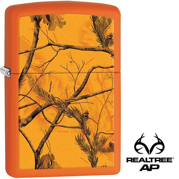 Zippo Lighter Realtree AP Blaze Orange Camo Windproof USA New