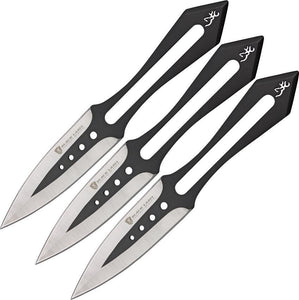 Browning 8" Black Label Stick-It Double Edge Blade 3 Thrower Knives Set