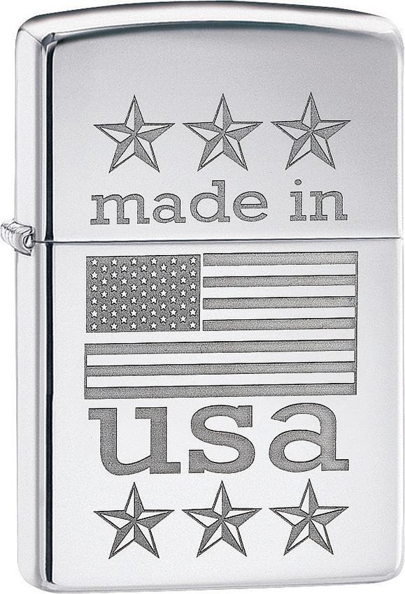 Zippo Lighter Made in USA with Flag Windproof US United States New