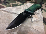 Elk Ridge A/O Spring Assisted Green Wood Black Folding Pocket Knife A002GW