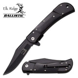 Elk Ridge Spring Assisted Folding Pocket Knife W/ Black Wood Handle - A009BK