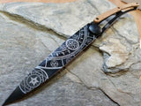 Deejo Fantasy Tattoo Witchcraft Black 37g Folding Knife - 1GB113