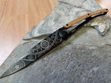 Deejo Fantasy Tattoo Witchcraft Black 37g Folding Knife - 1GB113