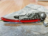 Deejo Street Winter Tattoo Red 37g Folding Knife - 1CB024