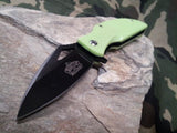 Master Assisted Open Folding Knife Green Pocket w/ Carabiner Clip Hiking - a027gn
