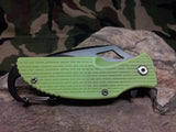 Master Assisted Open Folding Knife Green Pocket w/ Carabiner Clip Hiking - a027gn