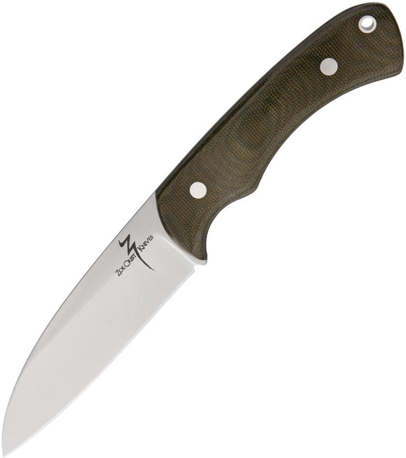 Zoe Crist Knives Fire Creek Green Micarta Handle Fixed Blade Knife 13MGC