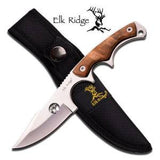 Elk Ridge Fixed Blade Skinning 7" Knife w/ Burl Wood Handles - 534