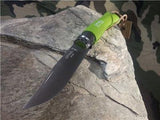 Opinel Trekking Apple Green Knife No 7 # Wood Folding Pocket 4" Stainless - 1442