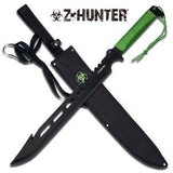 Z Hunter Zombie 25" Machete Hook w/ Green Cord Wrapped Handle 069