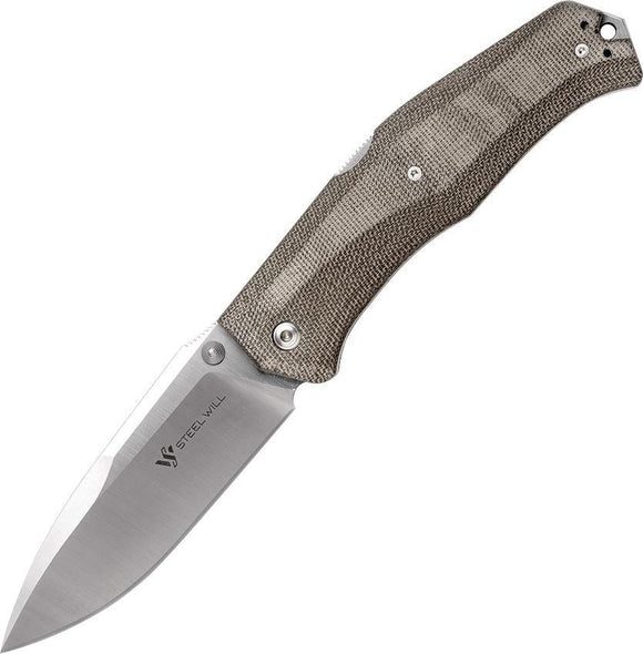 Steel Will Gekko 1500 Lockback Folding Steel Blade Micarta Handle Knife