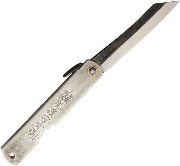 Higonokami Knives Koriwa Silver Folding Pocket Knife Steel Blade