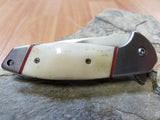 Elk Ridge Ballistic Assisted Open White Smooth Bone Pocket Knife - A163BN