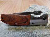 Elk Ridge Spring Assisted Folding Pocket Knife Brown Wood Satin - a165nw