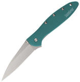 Kershaw Leek Framelock A/O Drop Point Blade Teal Folding Knife