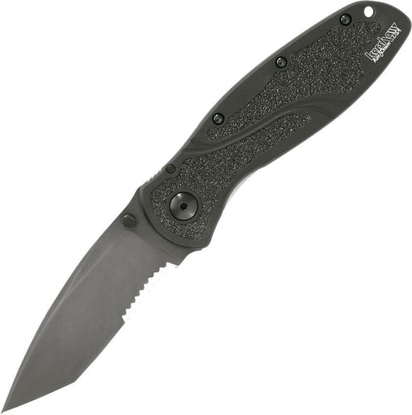 Kershaw Tactical Blur Linerlock A/O Black Folding Tanto Blade Knife