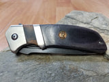 Elk Ridge Grey Wood Folding Assisted Open Pocket Knife Stonewash Drop Pt - A167GY