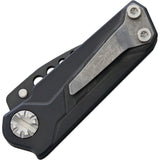 EOS Prawn Folder Black Handle DLC Tanto Point Folding Knife 027