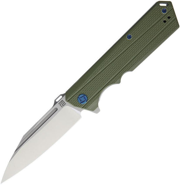 Artisan Littoral Linerlock G10 OD Green D2 Tool Steel Folding Knife