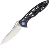 Artisan Dragonfly Framelock S35VN Bohler Black Titanium Stainless Knife