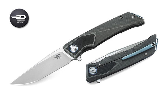 Bestech Knives Sky Hawk Framelock Gray Titanium & Stainless Folding Knife