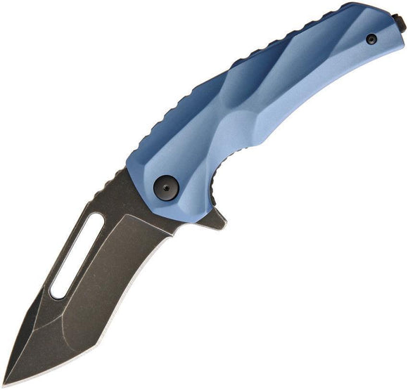 Brous Blades Reloader Aluminum Edition Blue Linerlock D2 Tool Steel Knife