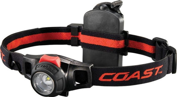 Coast HL7R Rechargeable Black & Red Adjustable Headlamp 150 Lumens w/ Battery Charger