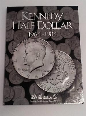 H.E. Harris Kennedy Half Dollar Folder 1964 - 1984 Coin Storage Album Display #1