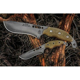 TOPS Set of 2 Wind Runner Fixed Black River Wash Blade Green Knives Combo WDRCMB