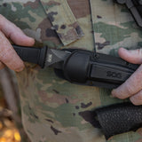 SOG Knives Mini Pentagon Fixed Serrated Blade Black Handle Knife M14KCP