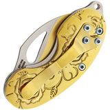 Rough Rider Mini Sweetheart Pink Linerlock A/O Folding Blade Brass Knife 1496