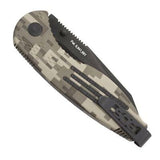 SOG Aegis Assisted Opening Piston Lock Camo Folding Tanto Knife ae07cp