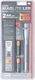 Mag-Lite Mini 2AA Cell Battery Pewter Aluminum LED Flashlight + Holster 53042