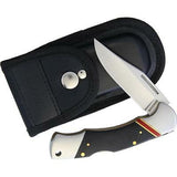 Rough Rider Highland Lockback Black G10 Folding Pocket Knife w/ Pouch 1654- On Sale