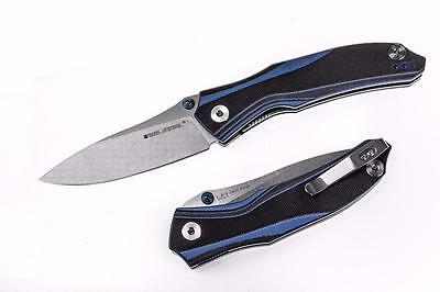 Real Steel Knives Horus Free Liner Lock Knife Black Blue G 10 3 6 SW 7432  Knife Information