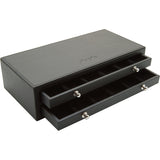 Deejo Black Two Pull Drawers Holds 12 Linerlock 37g Knives Collection Box 084