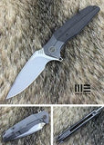 WE KNIFE Co Nitida Gray Handle Folding Knife SW Satin Blade Framelock 707B