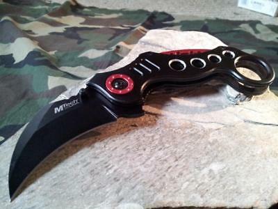MTECH Black & Red Karambit Claw Finger Hole Tactical Folding Knife - 5 –  Atlantic Knife Company