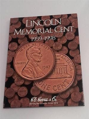 H.E. Harris Lincoln Memorial Folder 1959 - 1998 Coin Storage Album Penny Cent #1