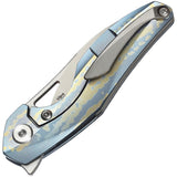 Bestech Knives The Reticulan Framelock Blue Folding Knife 1810f