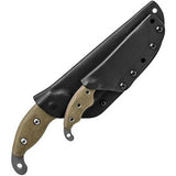 TOPS Set of 2 Wind Runner Fixed Black River Wash Blade Green Knives Combo WDRCMB