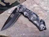 Master Folding Rescue Spring Assisted Knife - Skull Camo A001GYSC