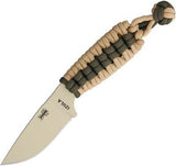 ESEE Izula Fixed Blade Desert Tan & Green Paracord Wrap Handle + Sheath IDTPC2